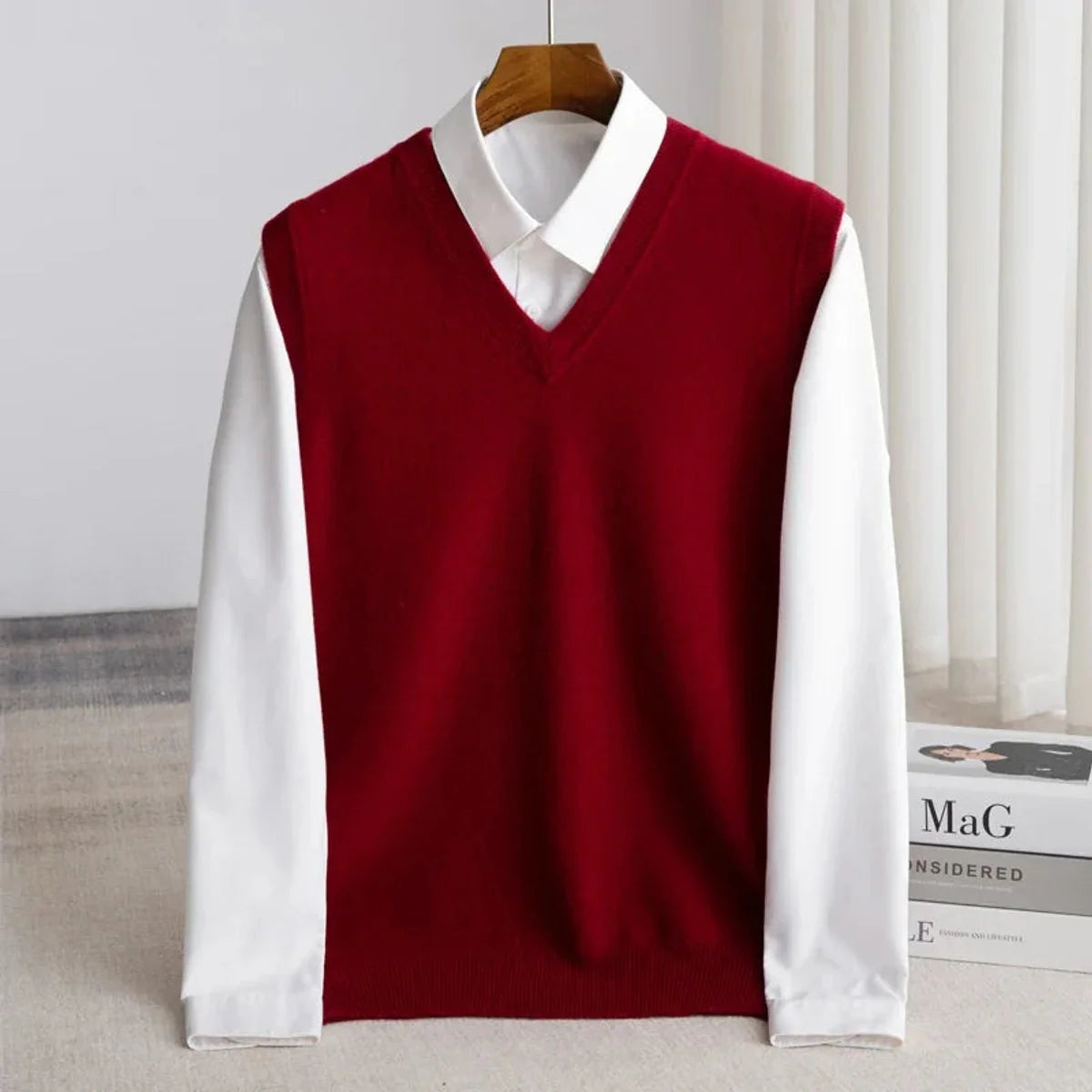 Men's Sleeveless Knit Vest – Relaxed-Fit Casual Sweater
