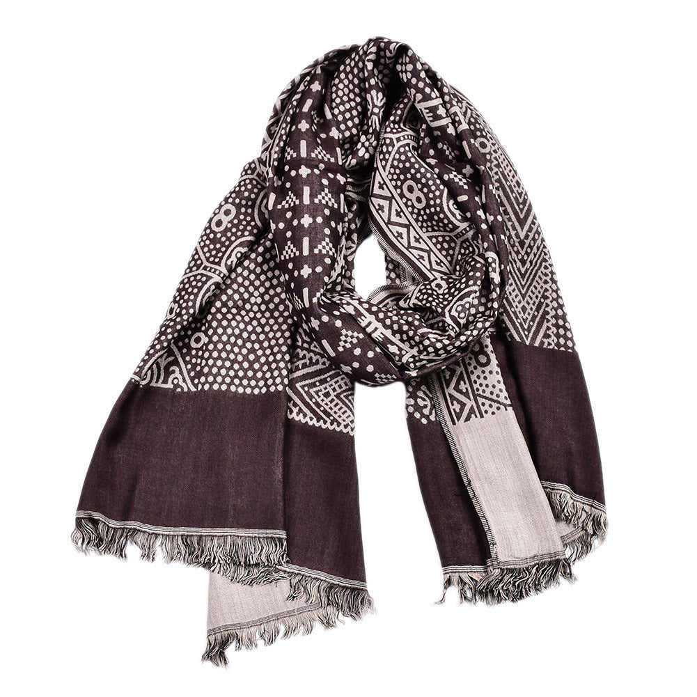 Men's Jacquard Pattern Scarf - Lightweight and Flexible