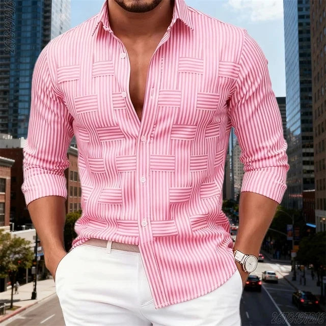 Men's Striped Shirt – Stretchy Casual Fit