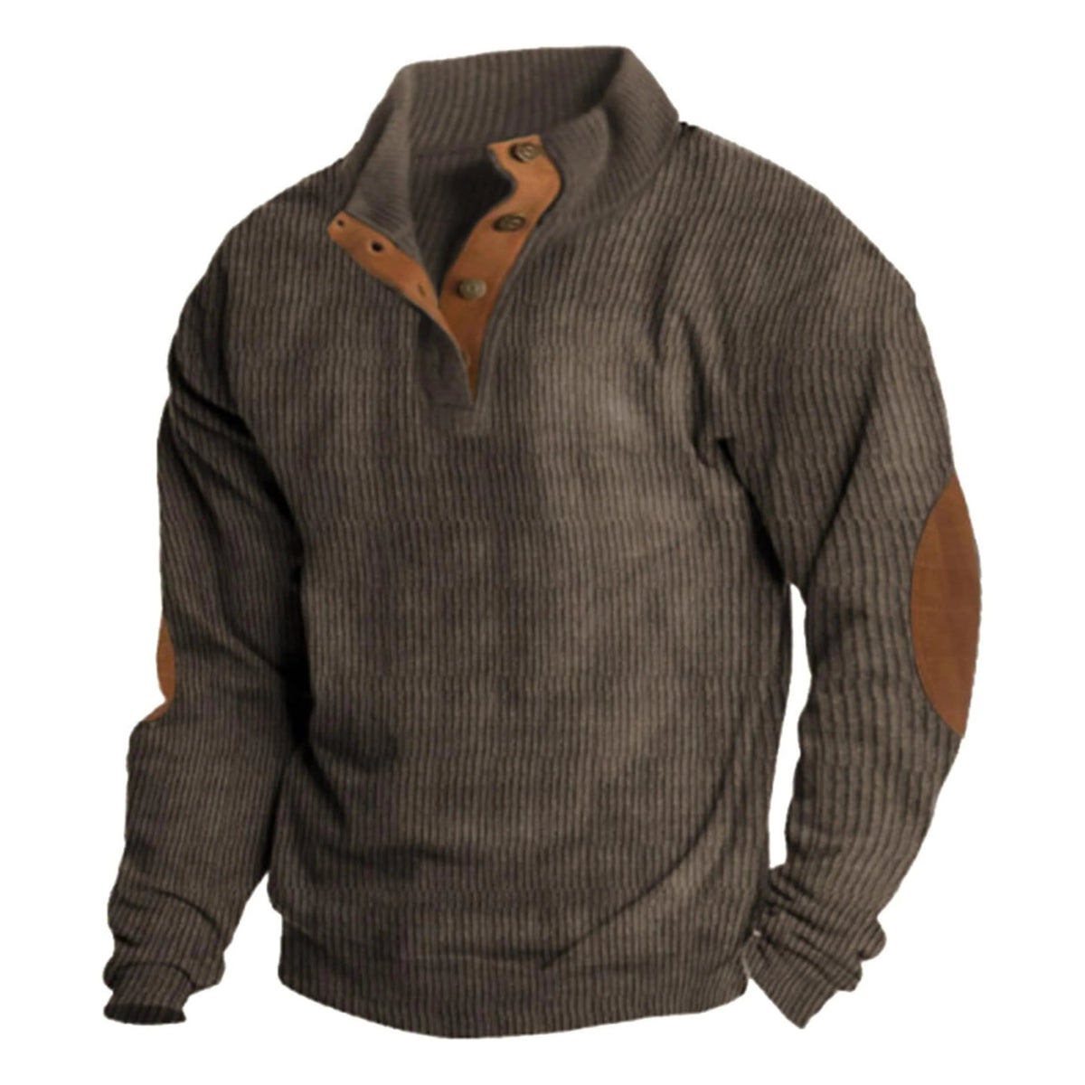 Men's Casual Mock-Neck Sweater - Long Sleeves, Relaxed Fit