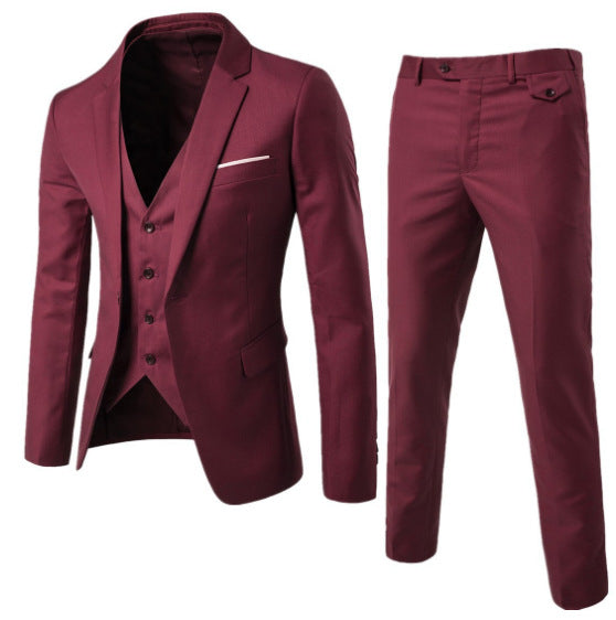 Men's 3-Piece Cotton Suit – Modern Slim Fit