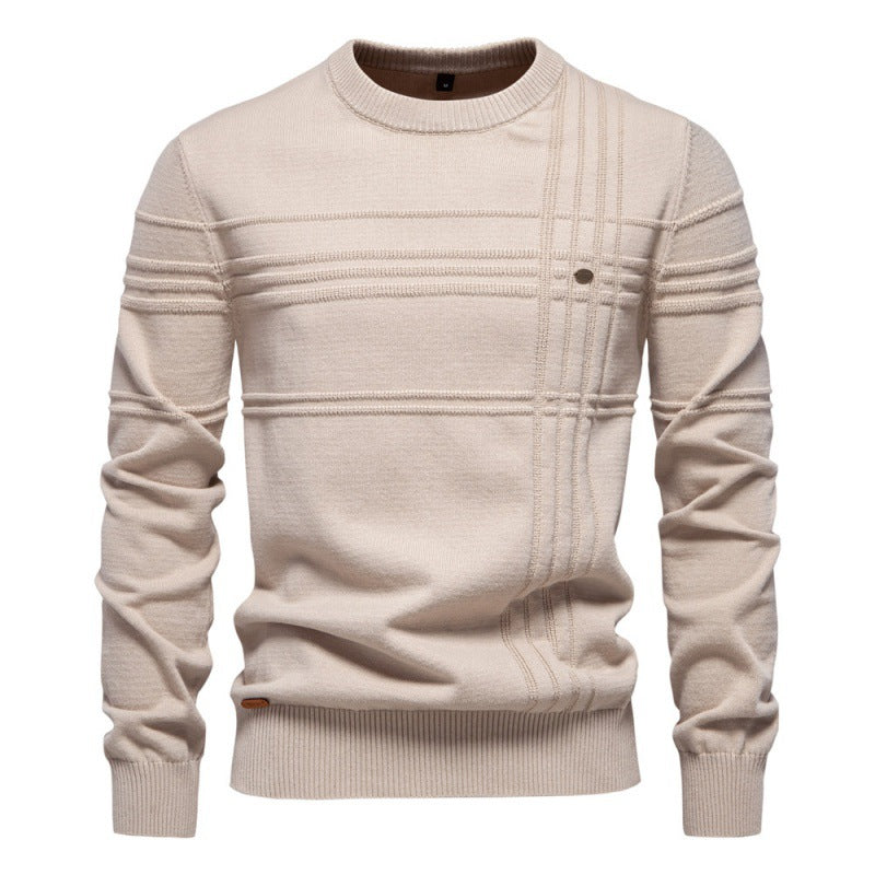 Men's Cotton Crew-Neck Sweater – Timeless Slim Fit