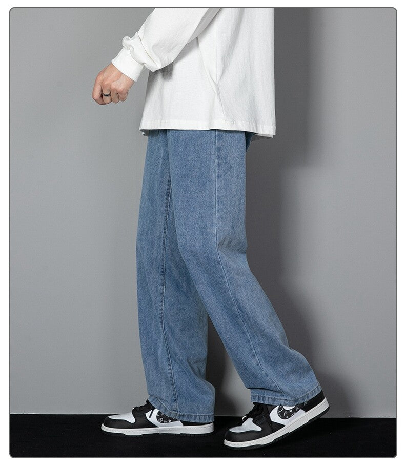 Men's Straight-Leg Jeans – Slimming Effect Mid-Rise