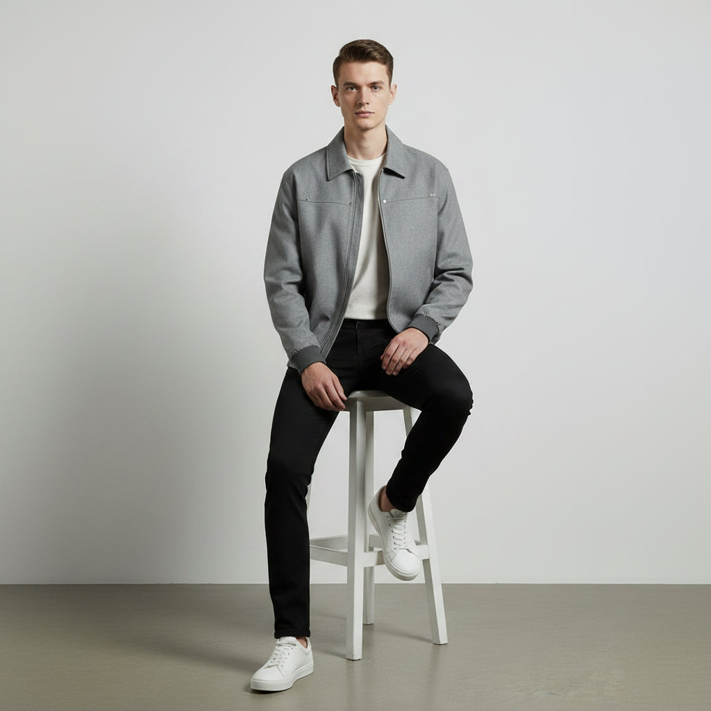 Men’s Retro Coat with Notched Lapel – Iconic American Style