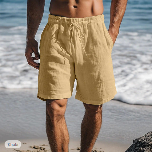Men's Short Linen Cotton – Elastic Waist Straight Cut