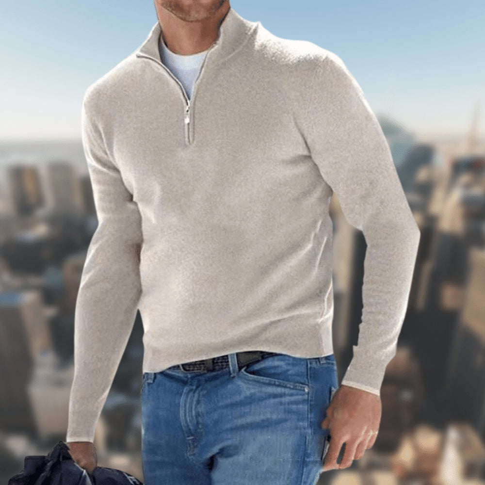 Men's Fine-Knit Sweater - Soft Knit, Smooth Finish