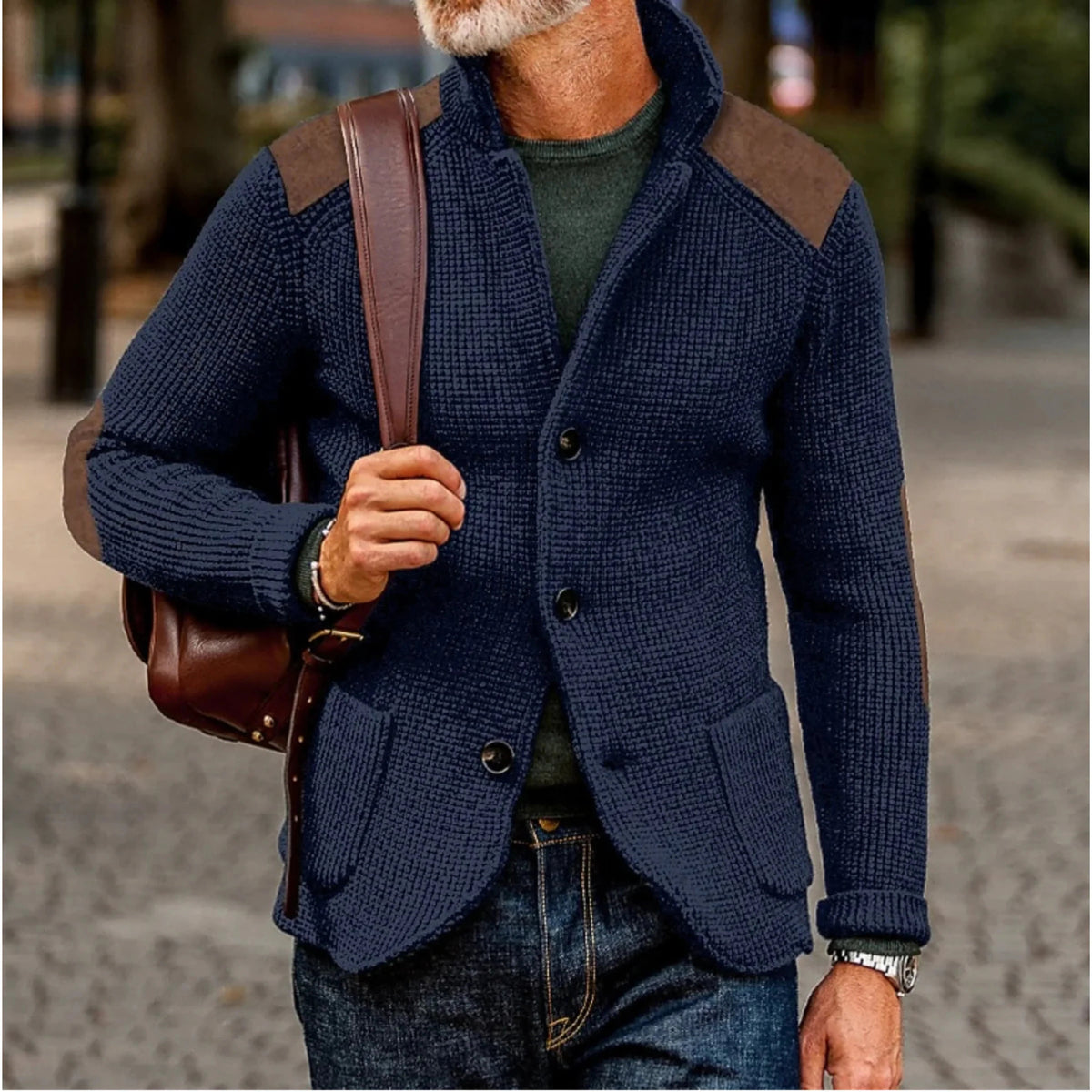 Men's Cardigan - Retro-Style Jacket with Relaxed Fit