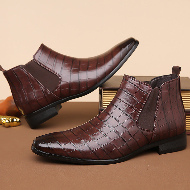 Men's Chelsea Boots – Glossy Finish, Modern Style