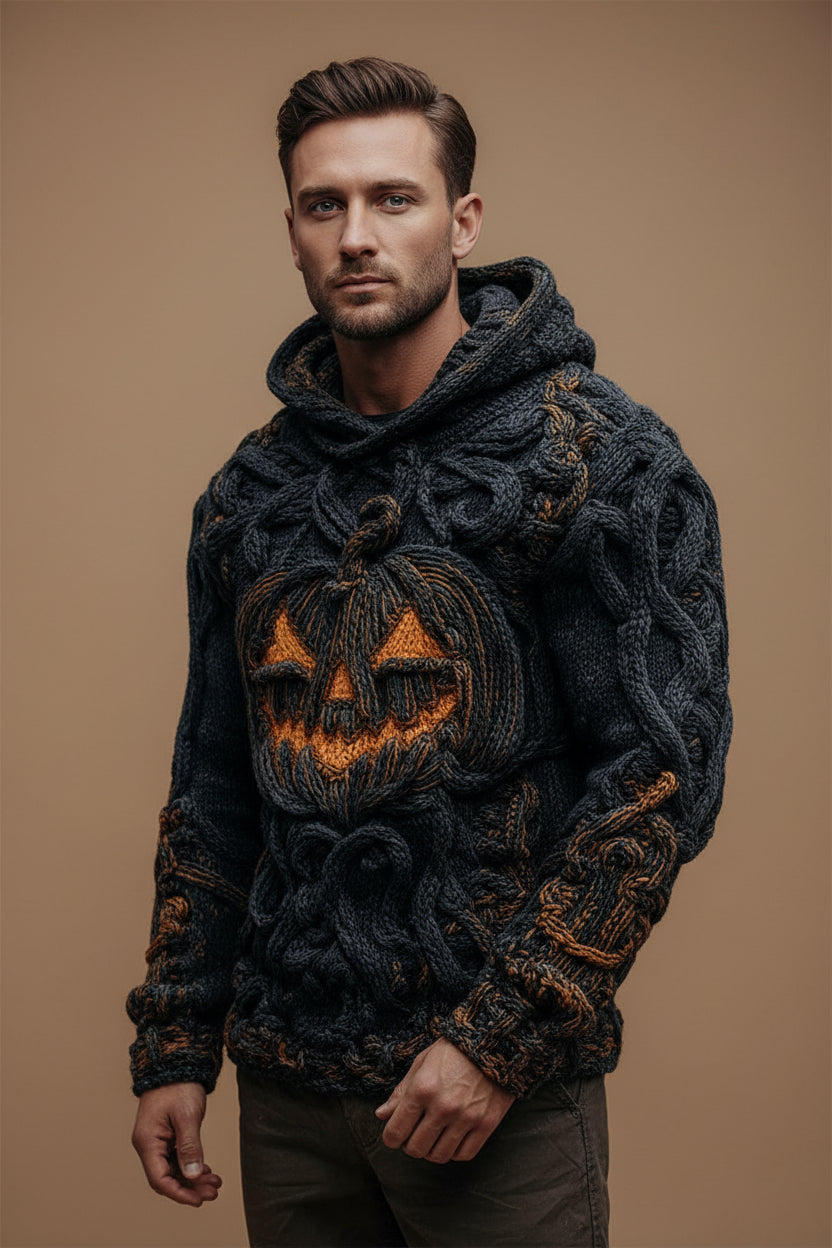 Men's 3D Halloween Sweater – Loose Fit Printed Effect