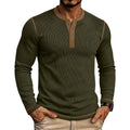 Men's Lightweight Knitwear Henley – Long-Sleeved Shirt