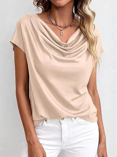 Women's Plain Short-Sleeve Top – Casual Cut