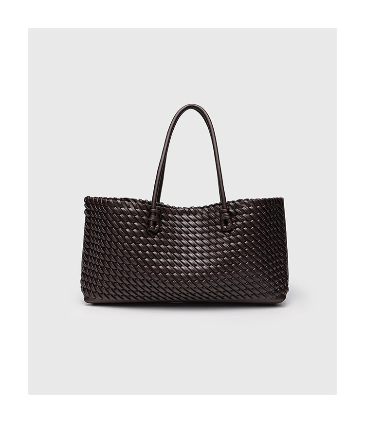 Women's Braided Tote Bag – Structured Rectangular Shape
