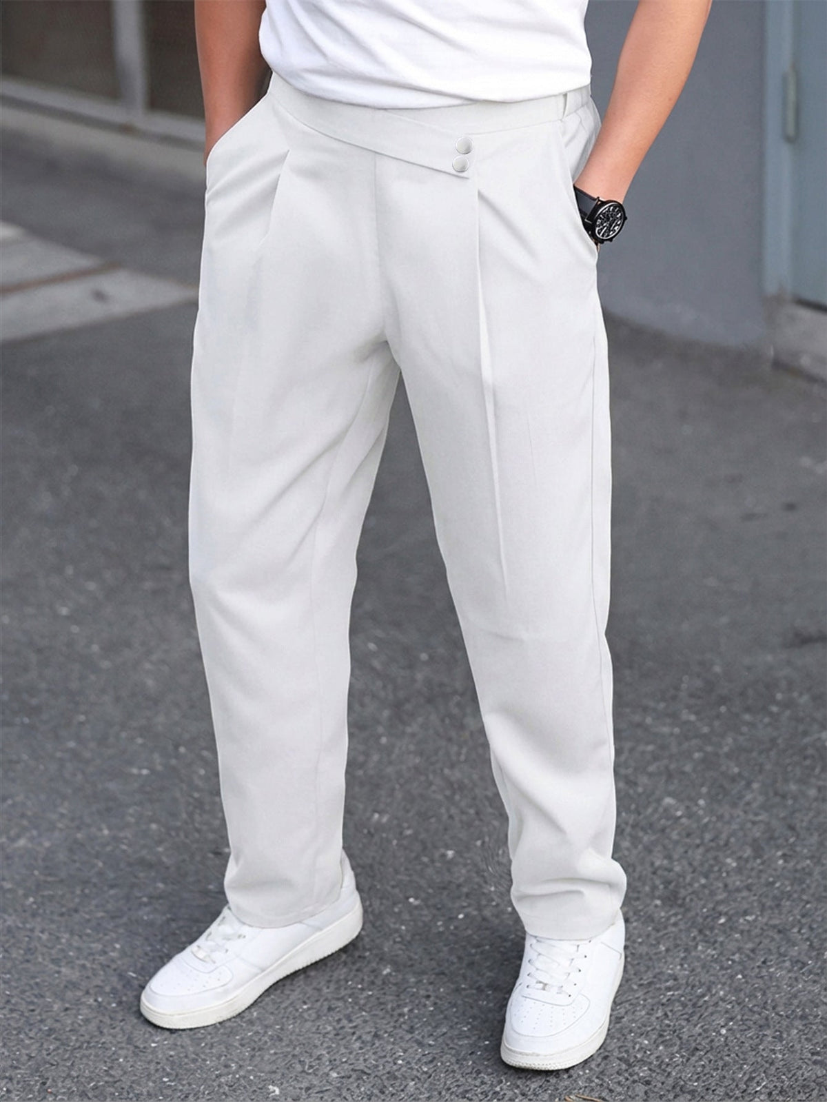 Men's Casual Trousers – Relaxed Mid-Rise Fit
