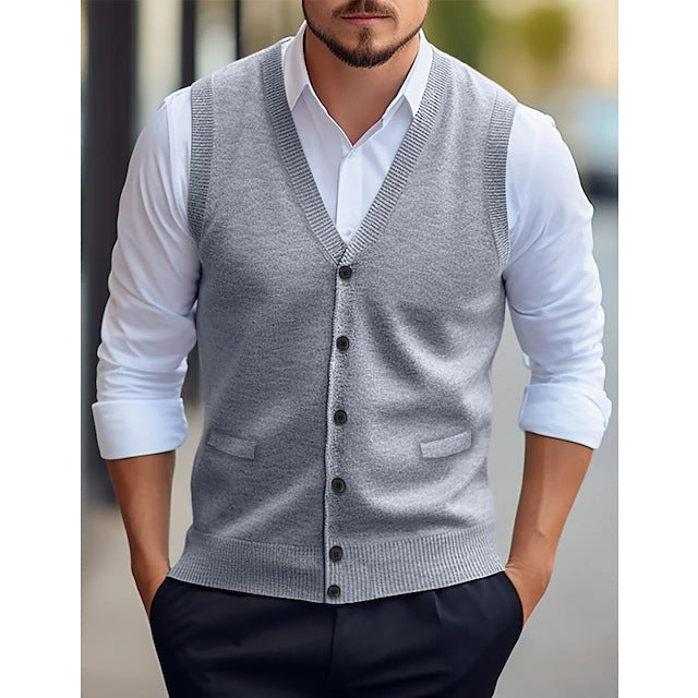 Men's Sleeveless Knit Vest – Timeless Casual Cardigan