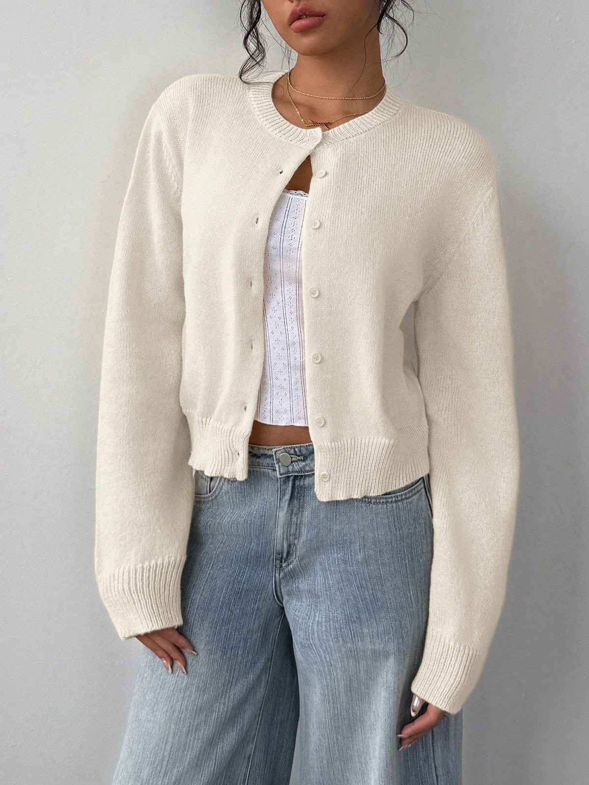 Women's Knit Cardigan – Slim Fit Short Cut