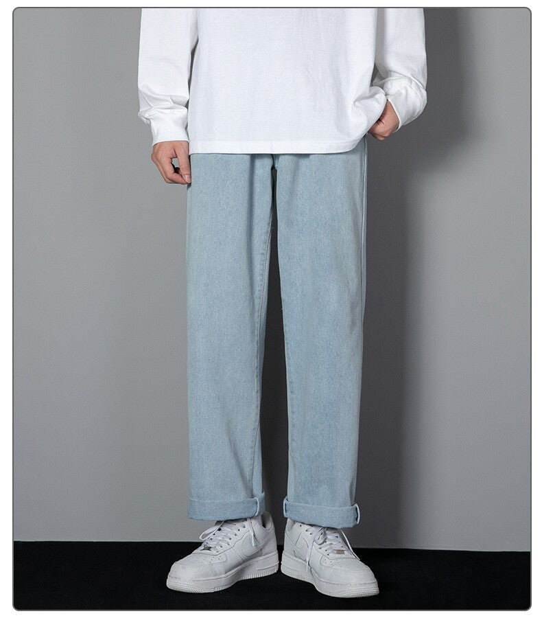 Men's Straight-Leg Jeans – Slimming Effect Mid-Rise