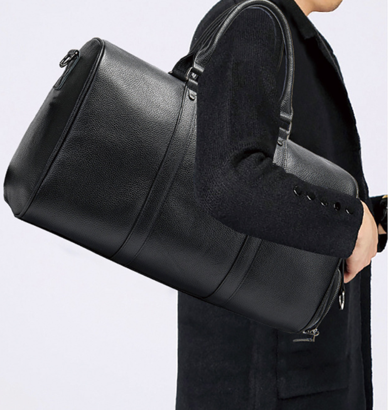 Men's Leather Travel Bag – Separate Shoe Compartment