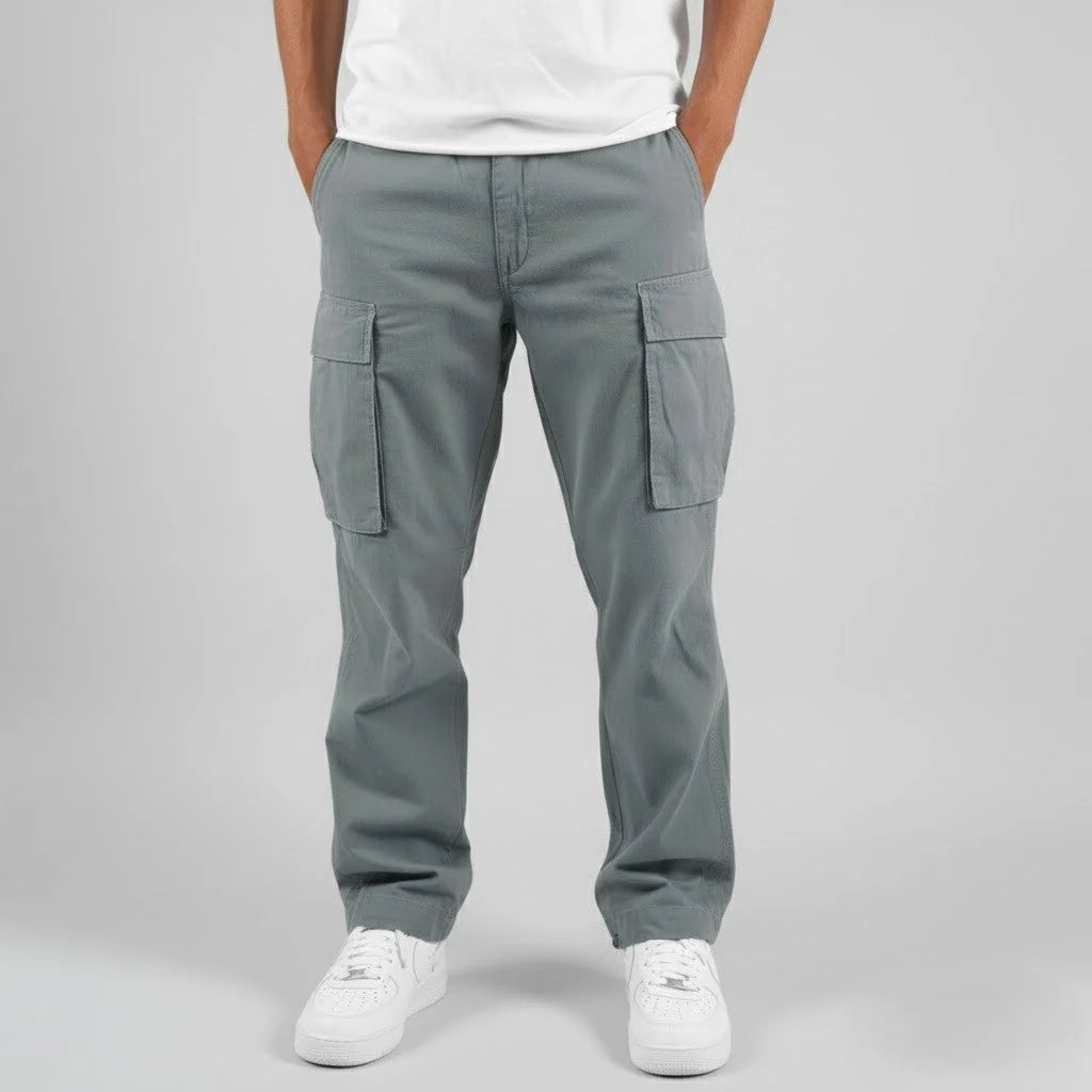 Men’s Cargo Trousers – Relaxed Fit, Drawstring Size, Multiple Pockets