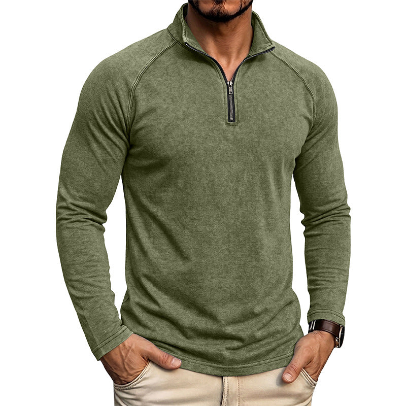 Men's Cotton Sweatshirt – Slim Fit with a Retro Worn Effect