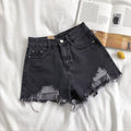 Shorts in Jean for Women High Waist – Wide Cut Distressed Effect