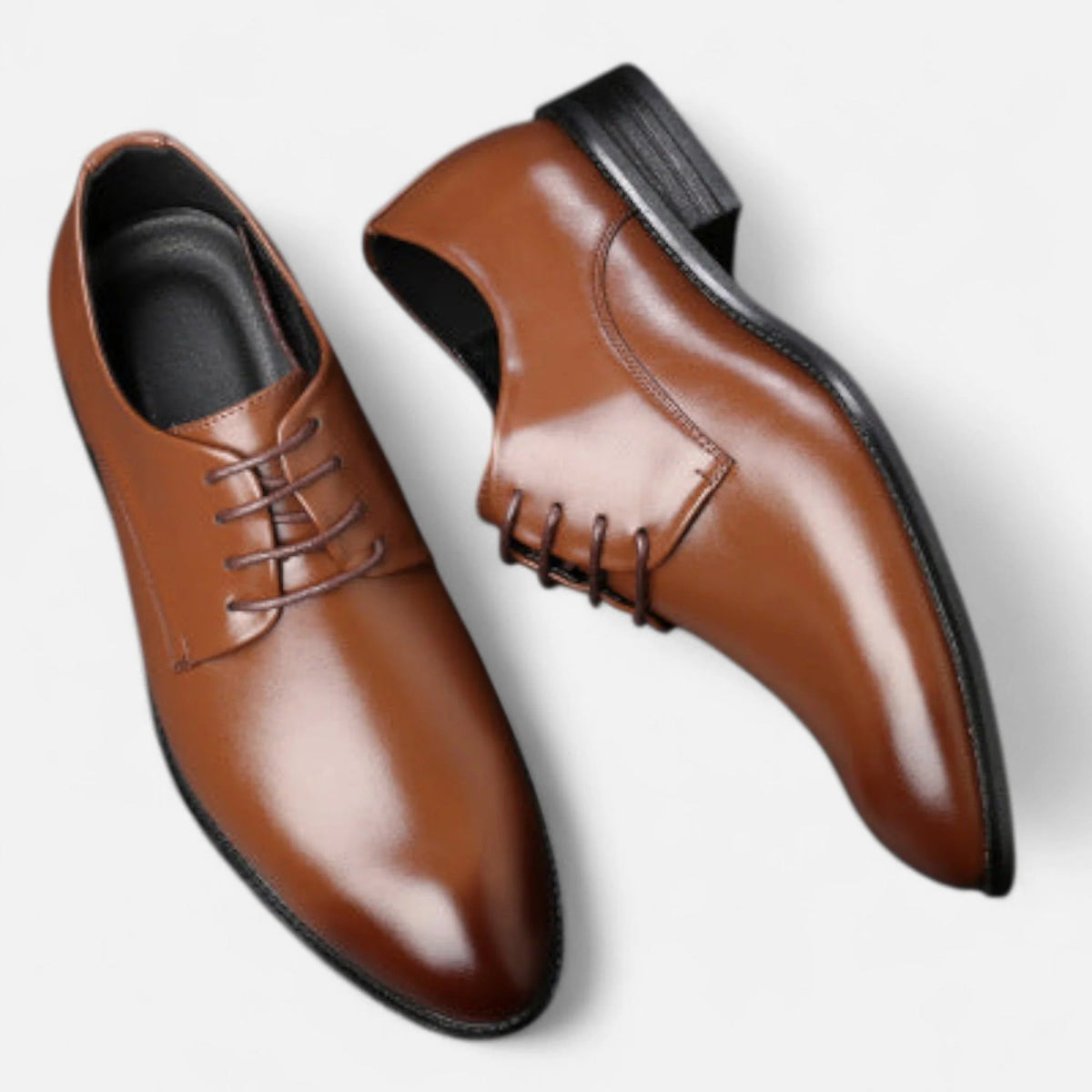 Men's Cowhide Leather Derby Shoes – Classic Laces and Comfort