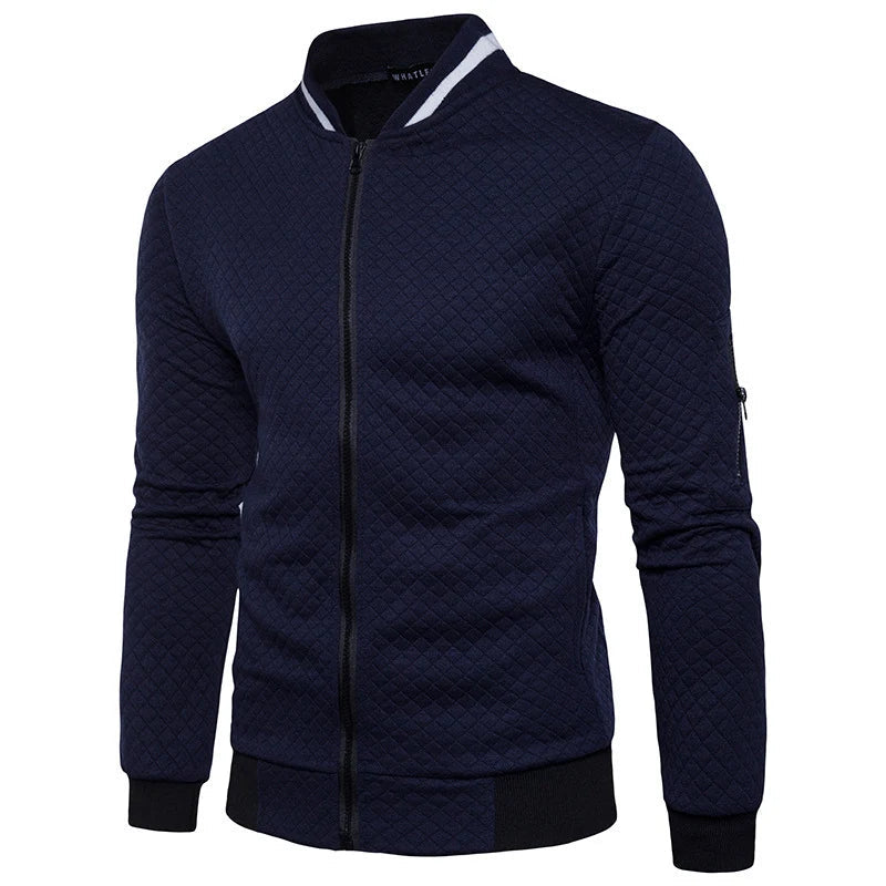 Men's Textured Knit Jacket – Structured Zip Closure