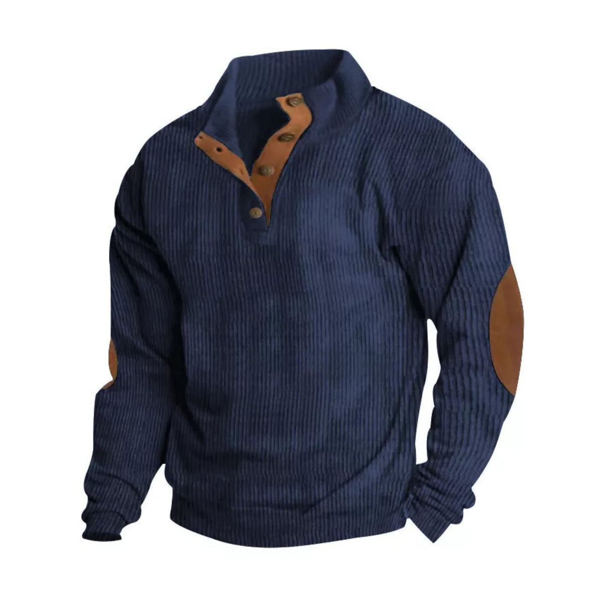Men's Casual Mock-Neck Sweater - Long Sleeves, Relaxed Fit