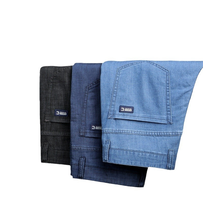 Men's Lyocell Trousers – Lightweight Relaxed Straight Fit