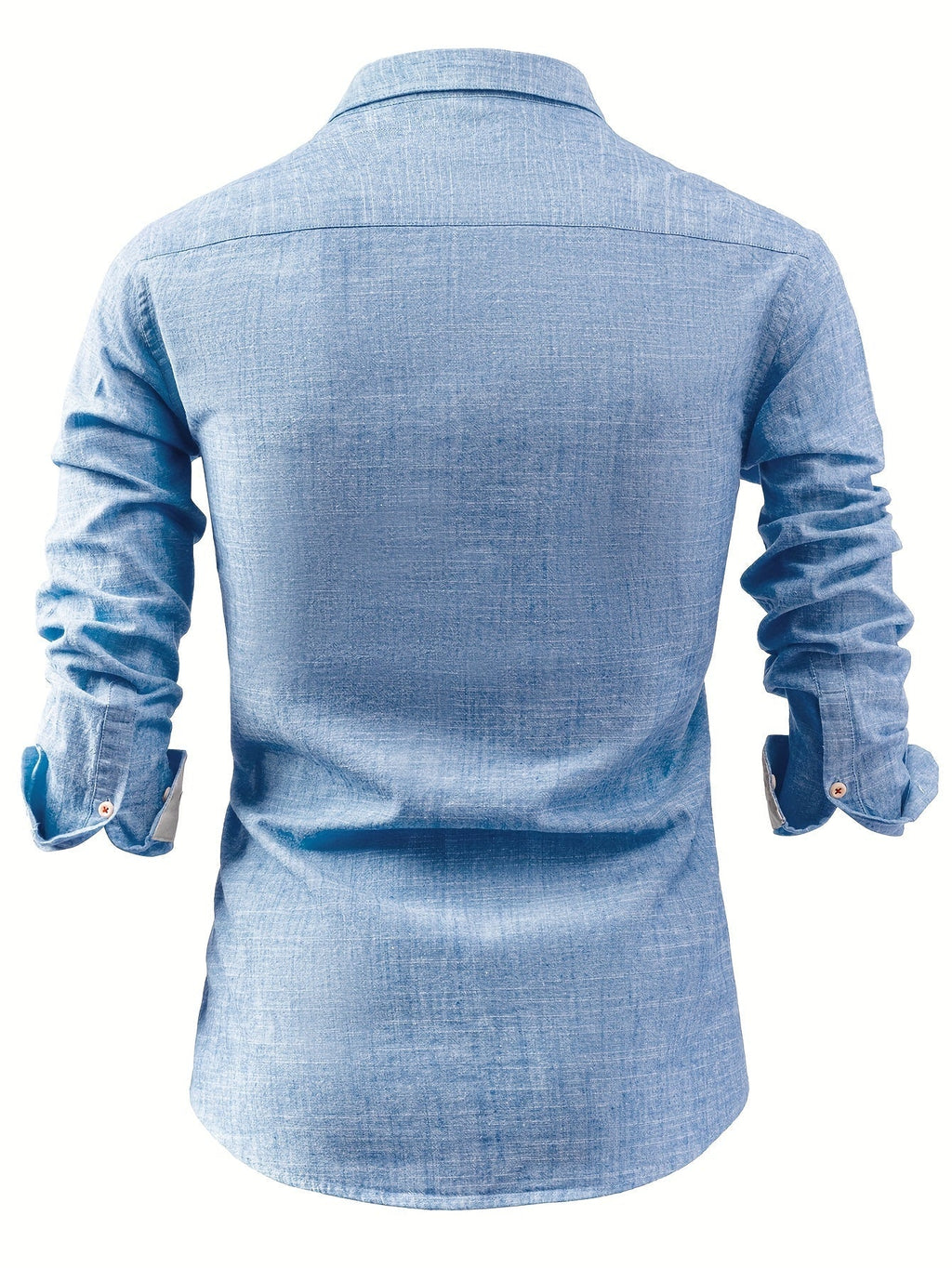 Men's Cotton and Linen Shirt – Straight Fit Long Sleeve