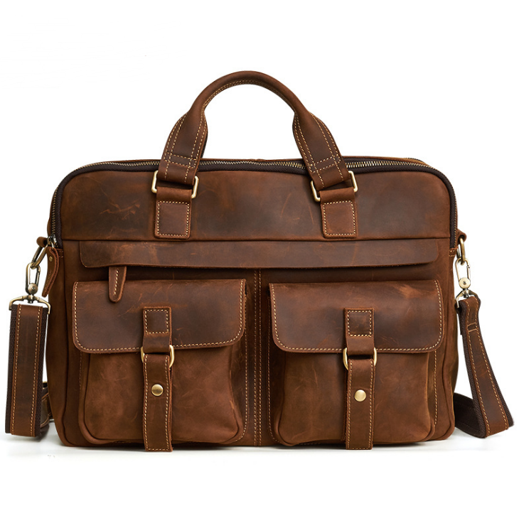 Men's Genuine Leather Handbag – Classic Business Document Holder