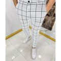 Men's Checked Cotton Trousers – Tapered Fit