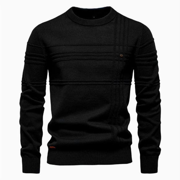 Men's Cotton Crew-Neck Sweater – Timeless Slim Fit