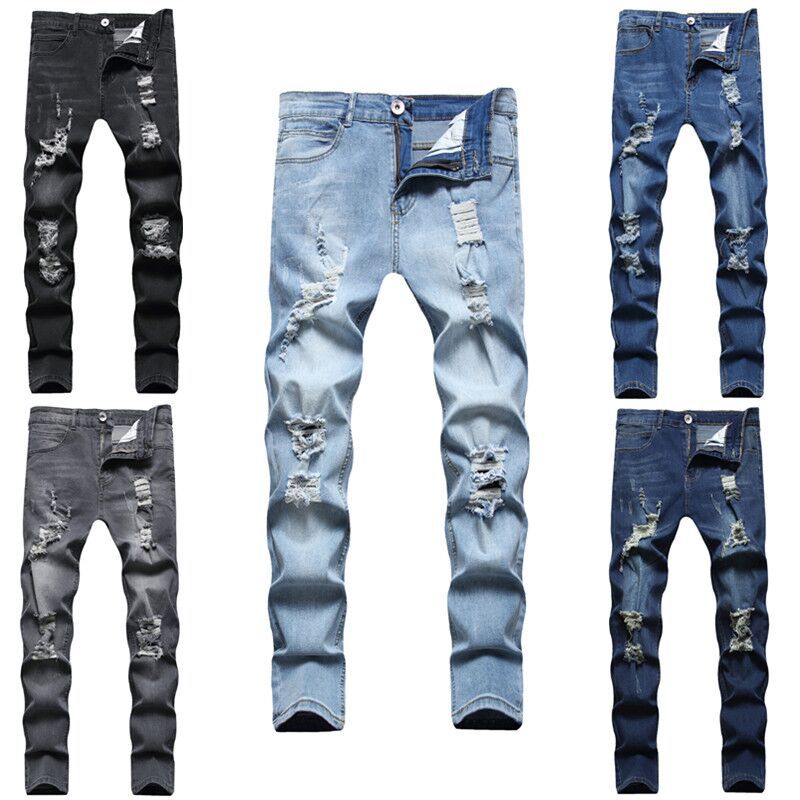Men's Cotton Slim-Fit Jeans – Stretch Pencil Fit