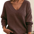 Women's Knitwear Sweater – Relaxed Fit with Ribbed Trim