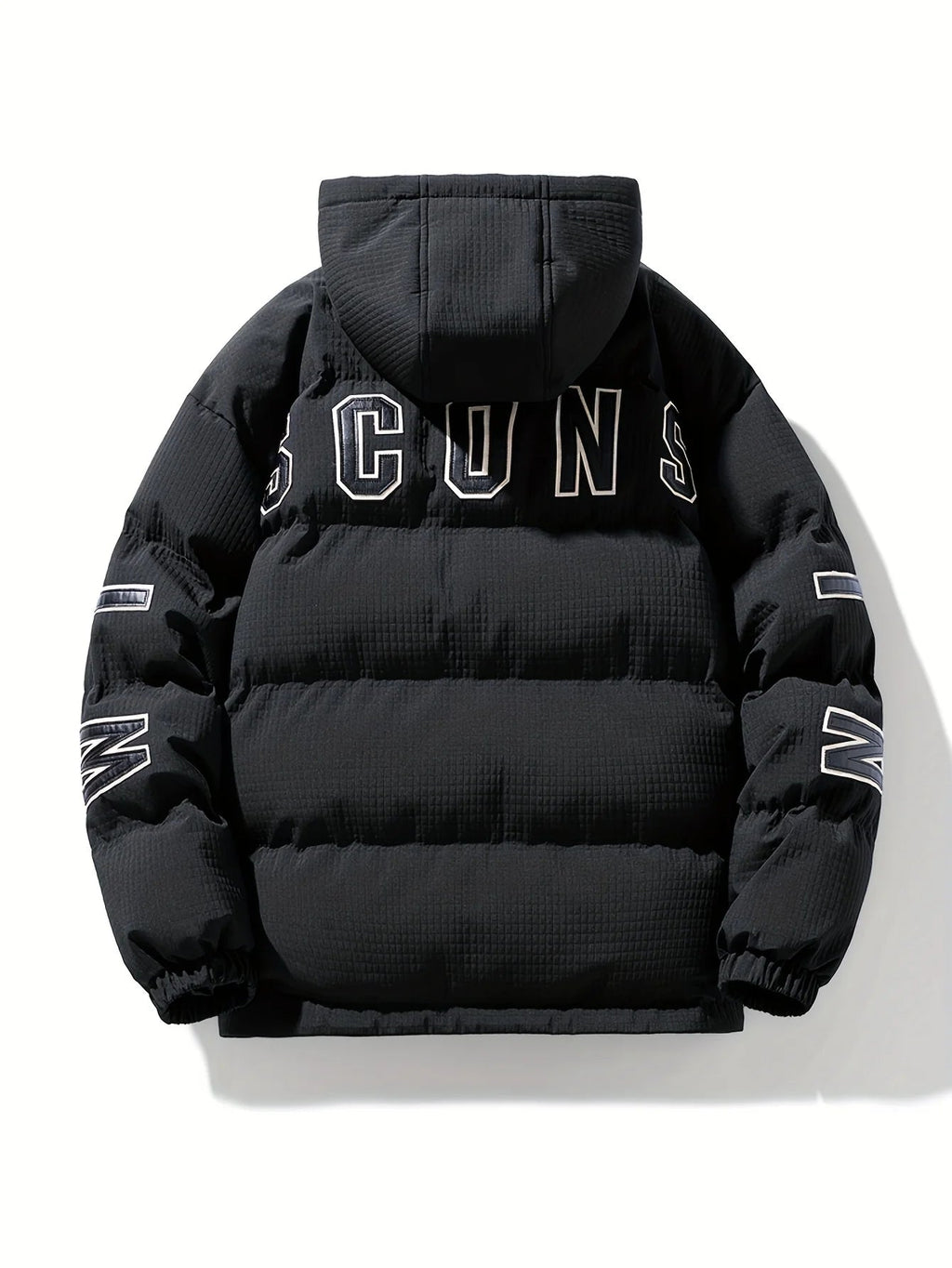 Men's quilted Coat with Hood – Modern Solid-Color Design