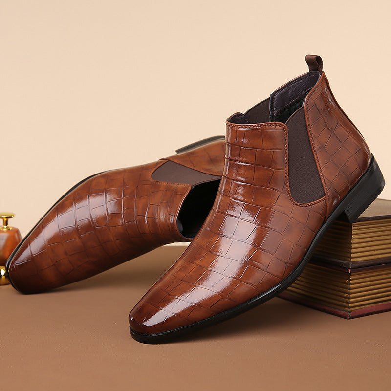 Men's Chelsea Boots – Glossy Finish, Modern Style