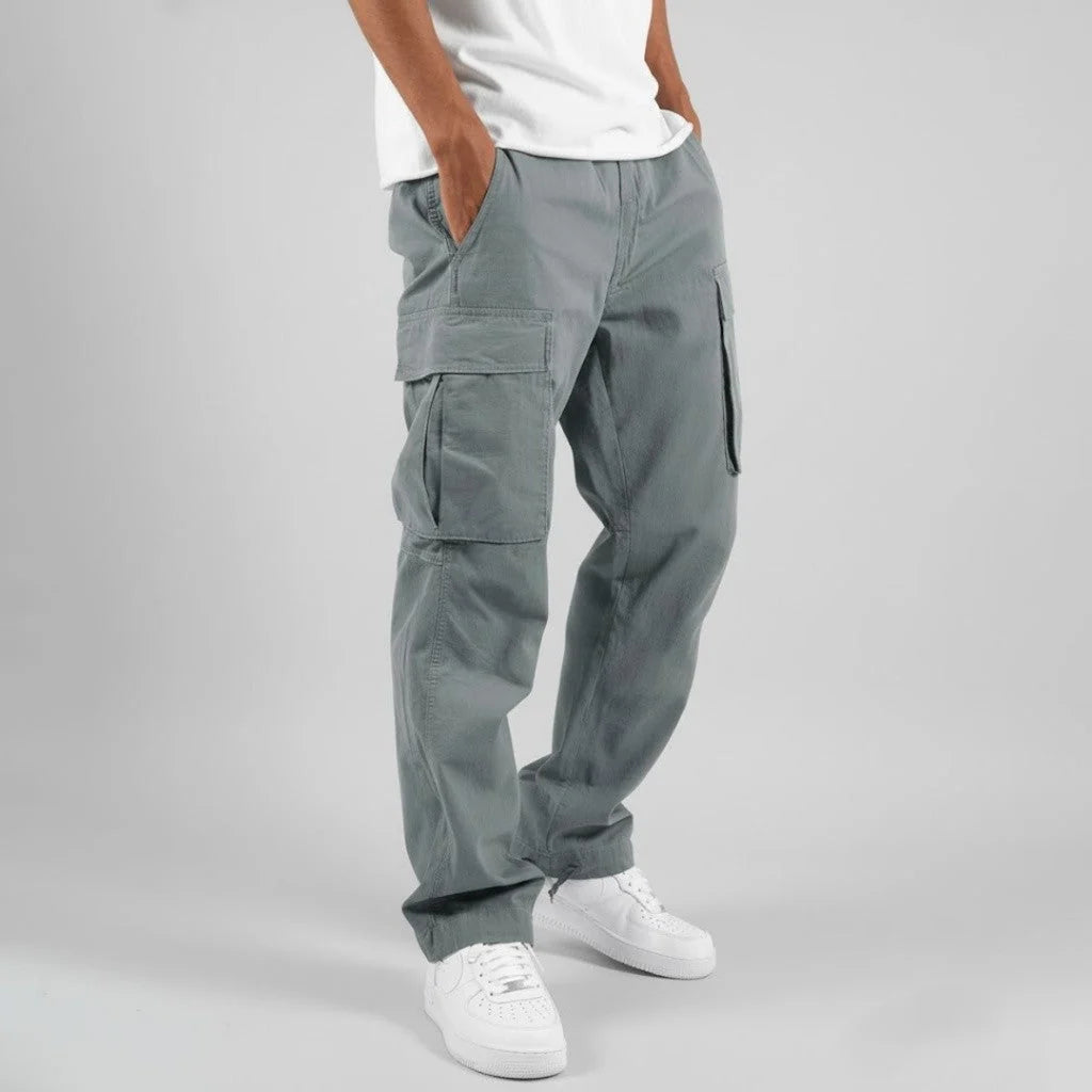 Men’s Cargo Trousers – Relaxed Fit, Drawstring Size, Multiple Pockets