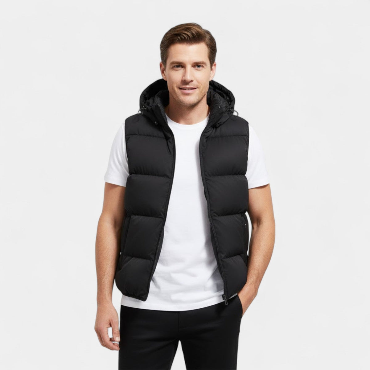 Men's Cotton Sleeveless Hooded Vest – Thick Thermal Casual