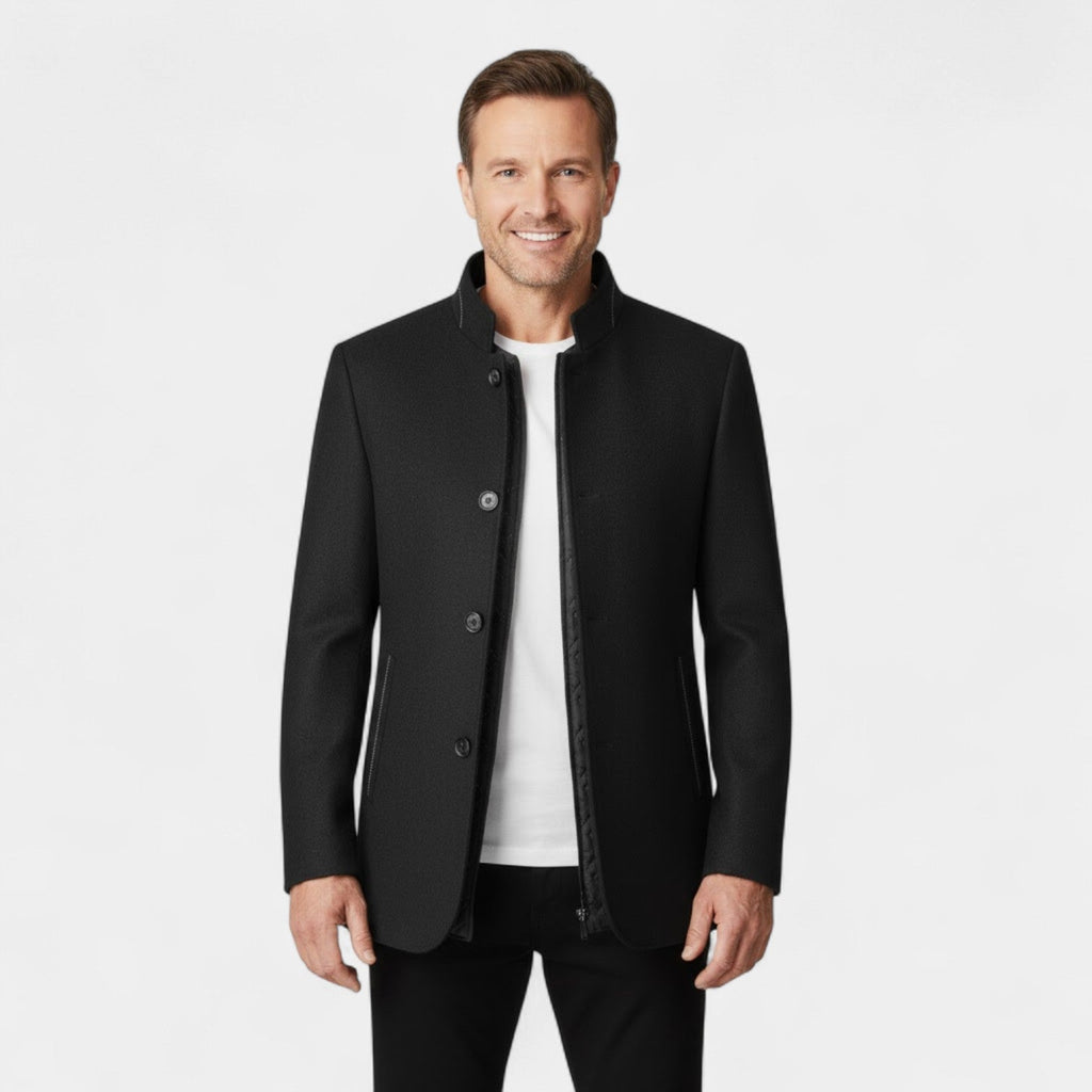 Riche | Men's Wool Coat with Stand-Up Collar
