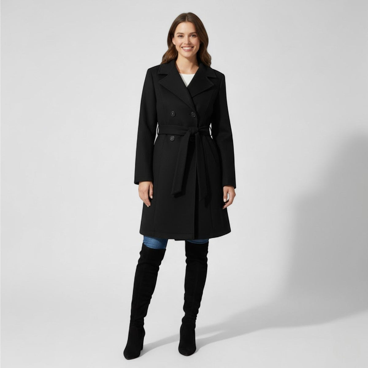 Rich | Women's Elegant Fitted Long Wool Coat