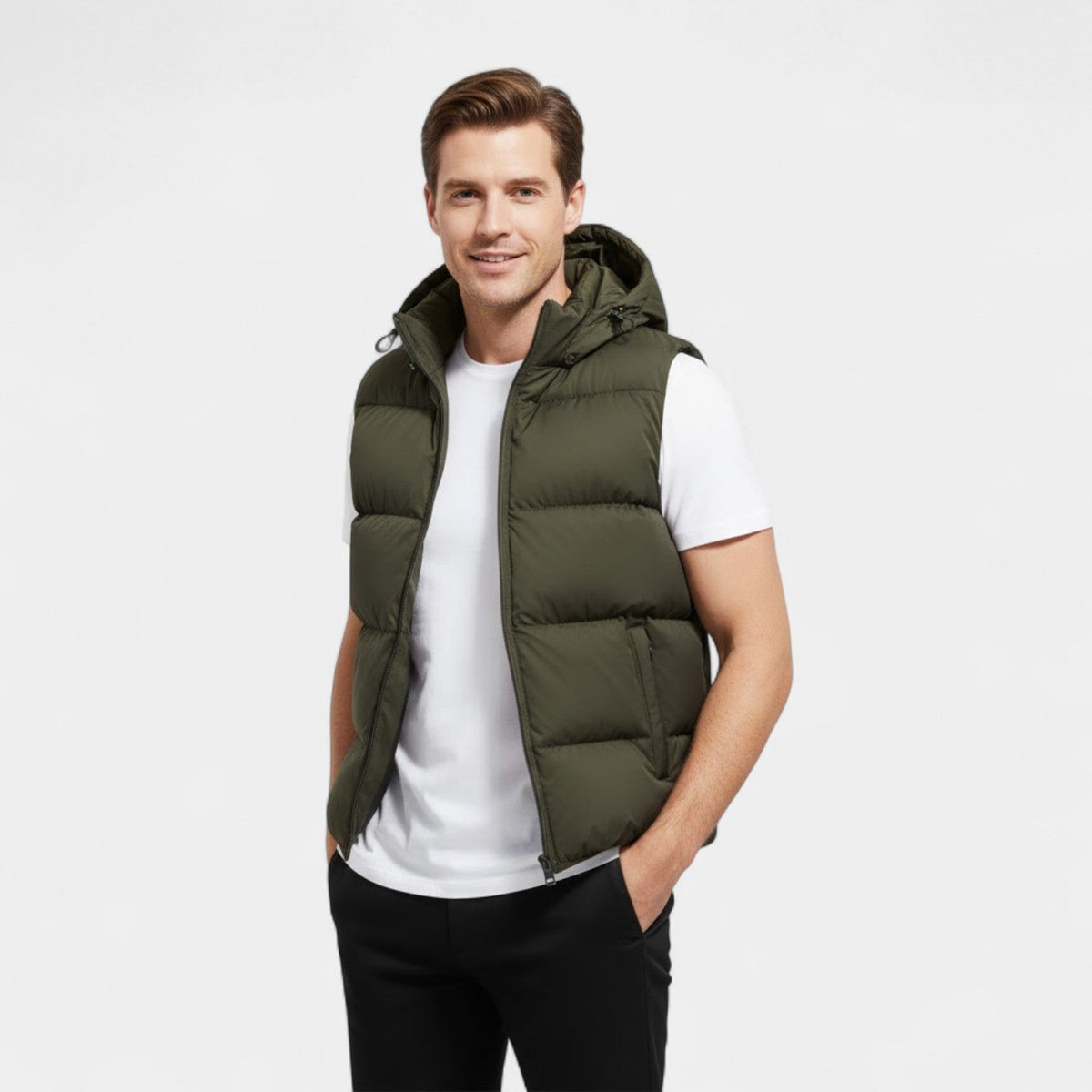 Men's Cotton Sleeveless Hooded Vest – Thick Thermal Casual