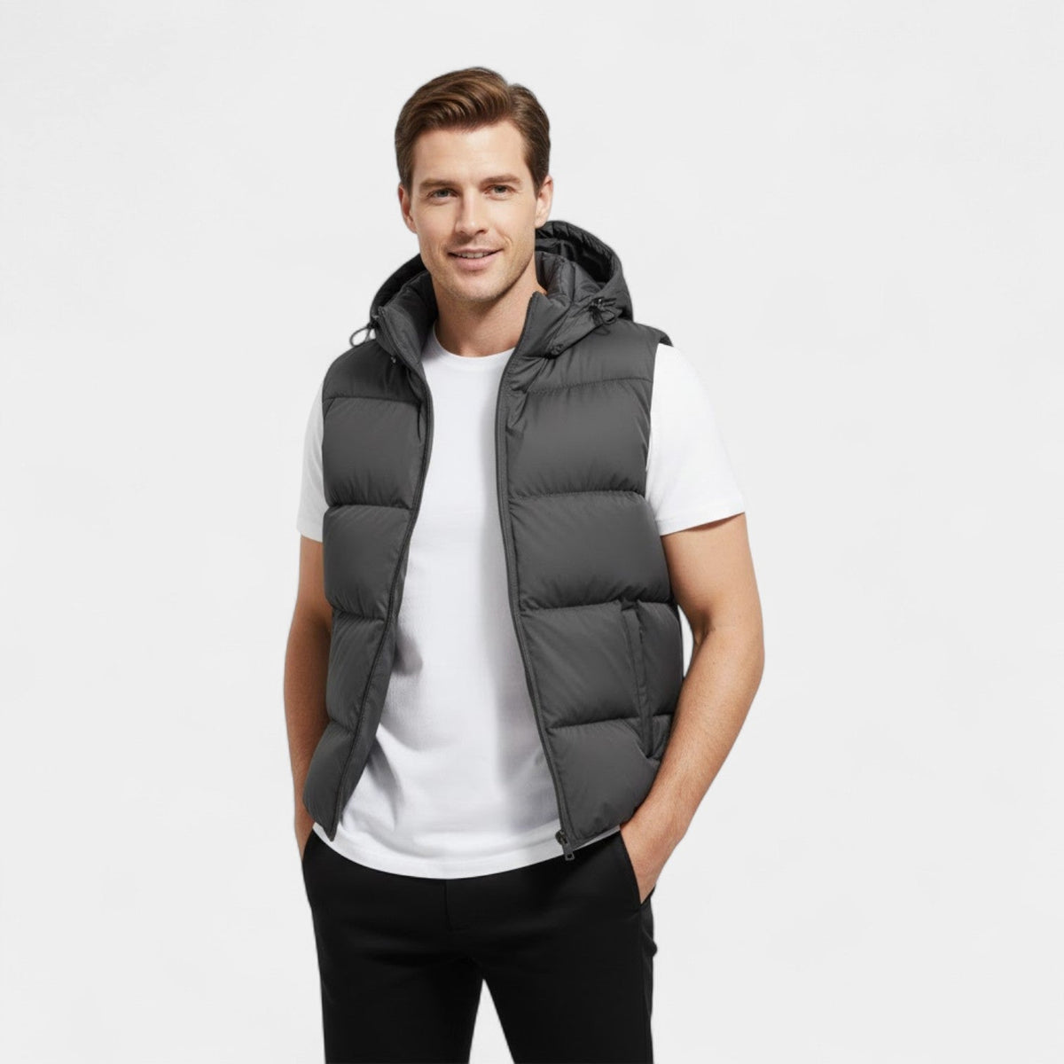 Men's Cotton Sleeveless Hooded Vest – Thick Thermal Casual