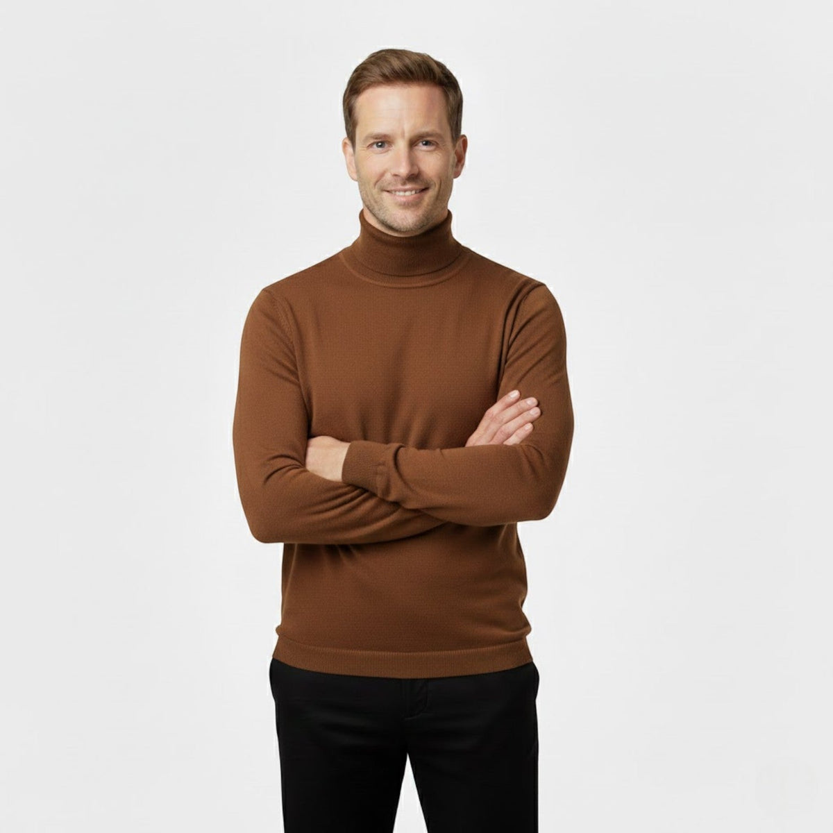 Set of 3 men's slim long sleeve turtleneck sweaters – elegant, refined, everyday essentials