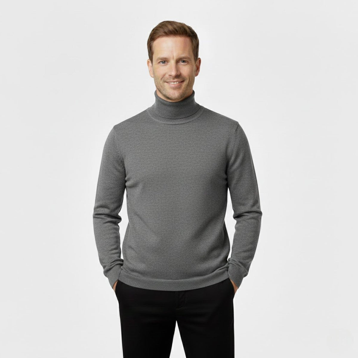 Set of 3 men's slim long sleeve turtleneck sweaters – elegant, refined, everyday essentials