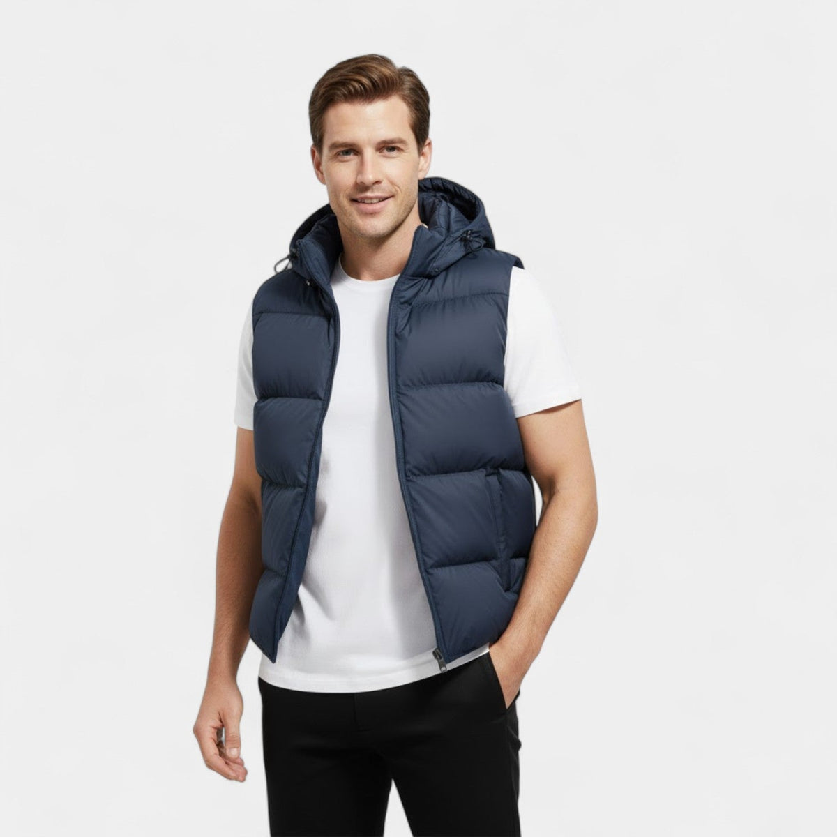 Men's Cotton Sleeveless Hooded Vest – Thick Thermal Casual