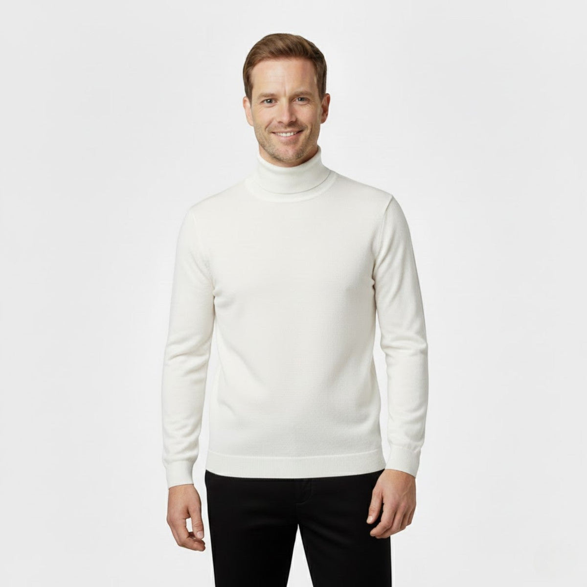 Set of 3 men's slim long sleeve turtleneck sweaters – elegant, refined, everyday essentials