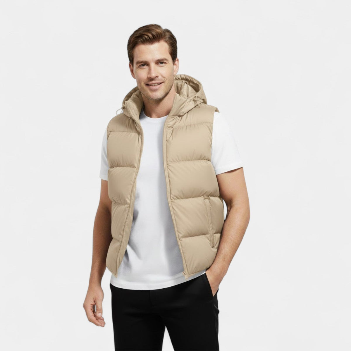 Men's Cotton Sleeveless Hooded Vest – Thick Thermal Casual
