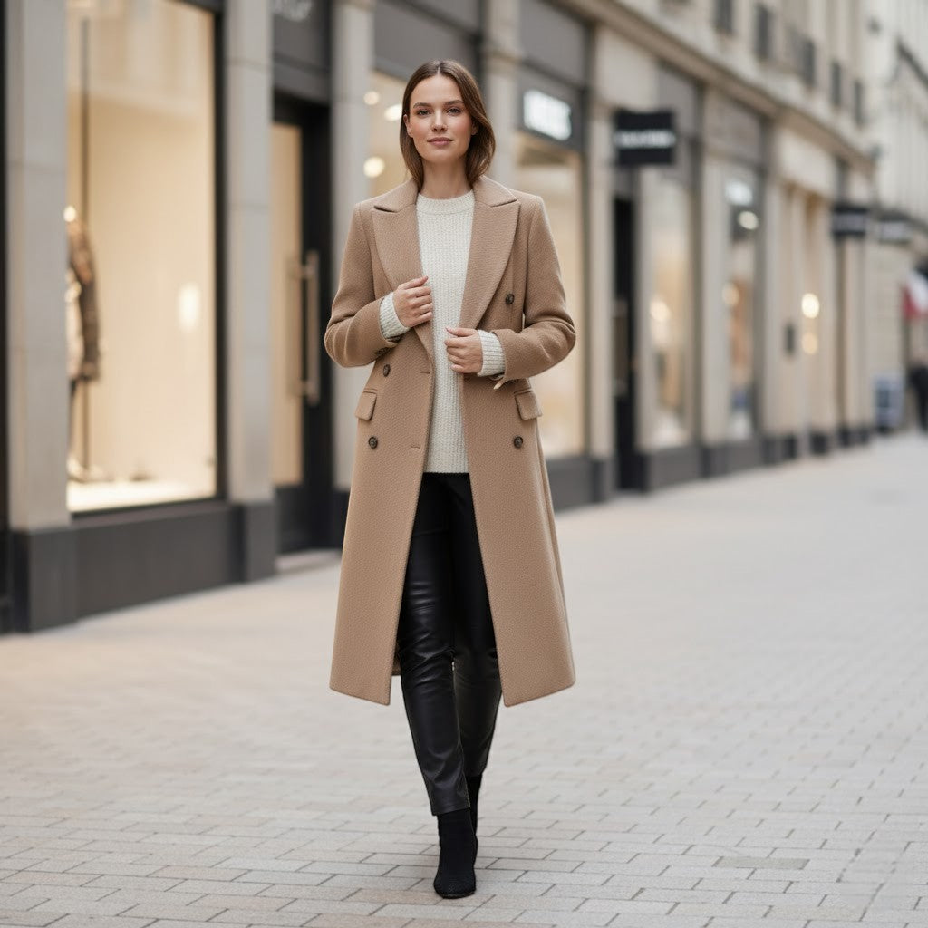 Rich | Double-Breasted Women's Coat in Blended Wool