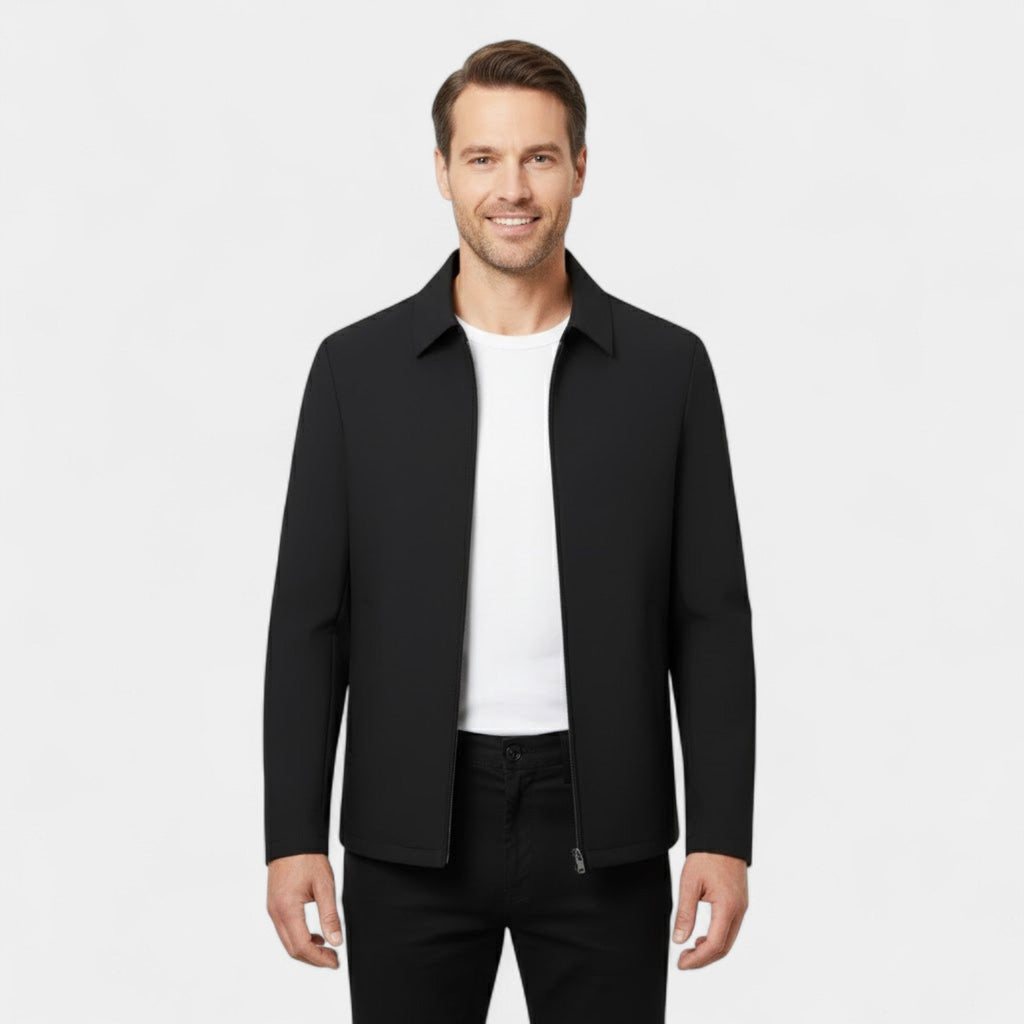 Calder Mayne | Men's Jacket – Polo Collar Coat in Technical Fabric