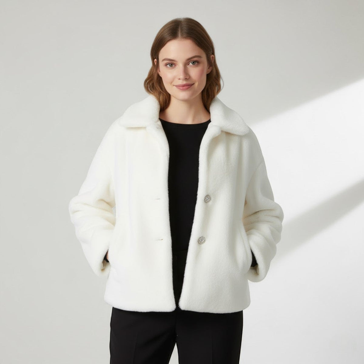 Rich | Women's Soft Fur Lapel Winter Coat
